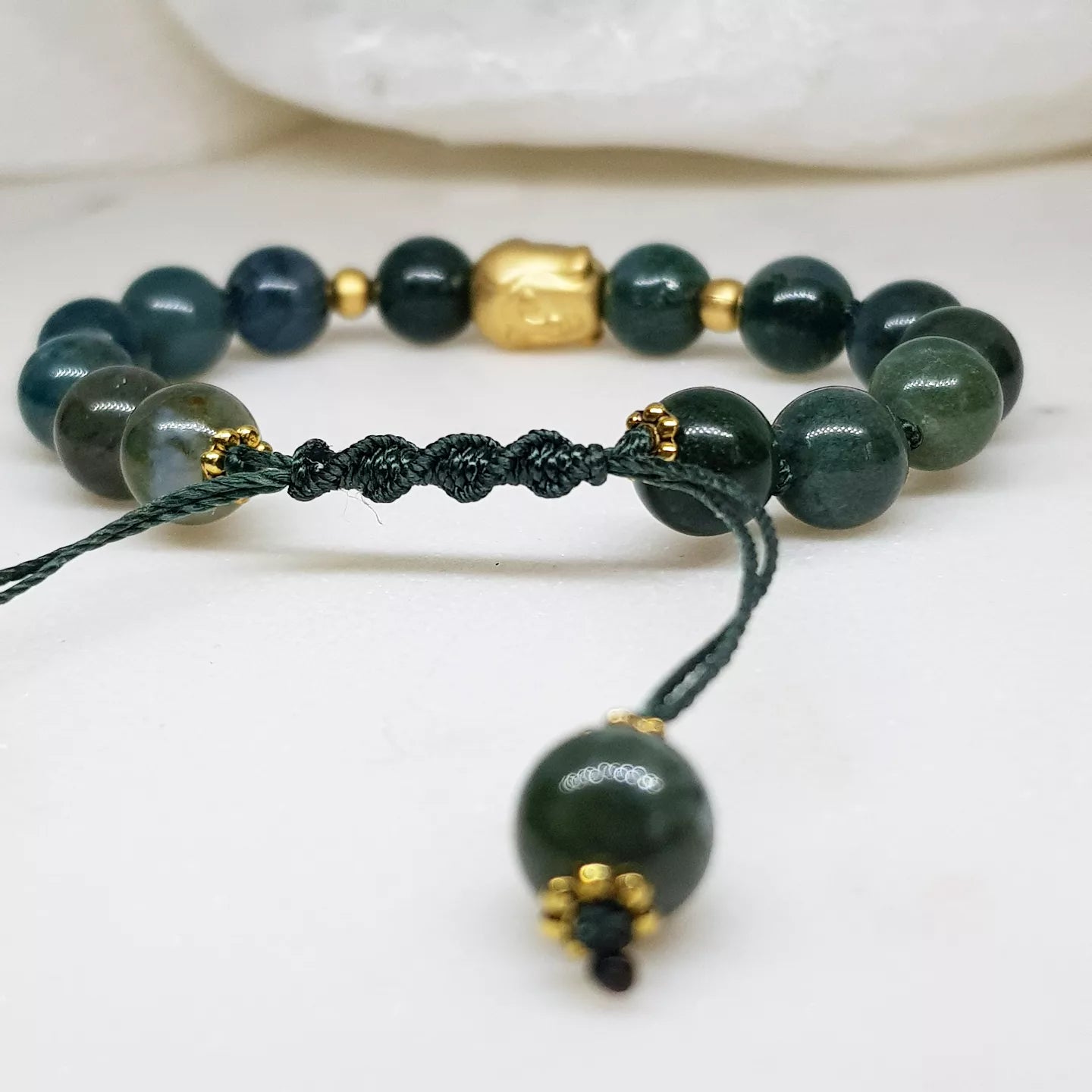 Buddha Bracelet ~ Moss Agate