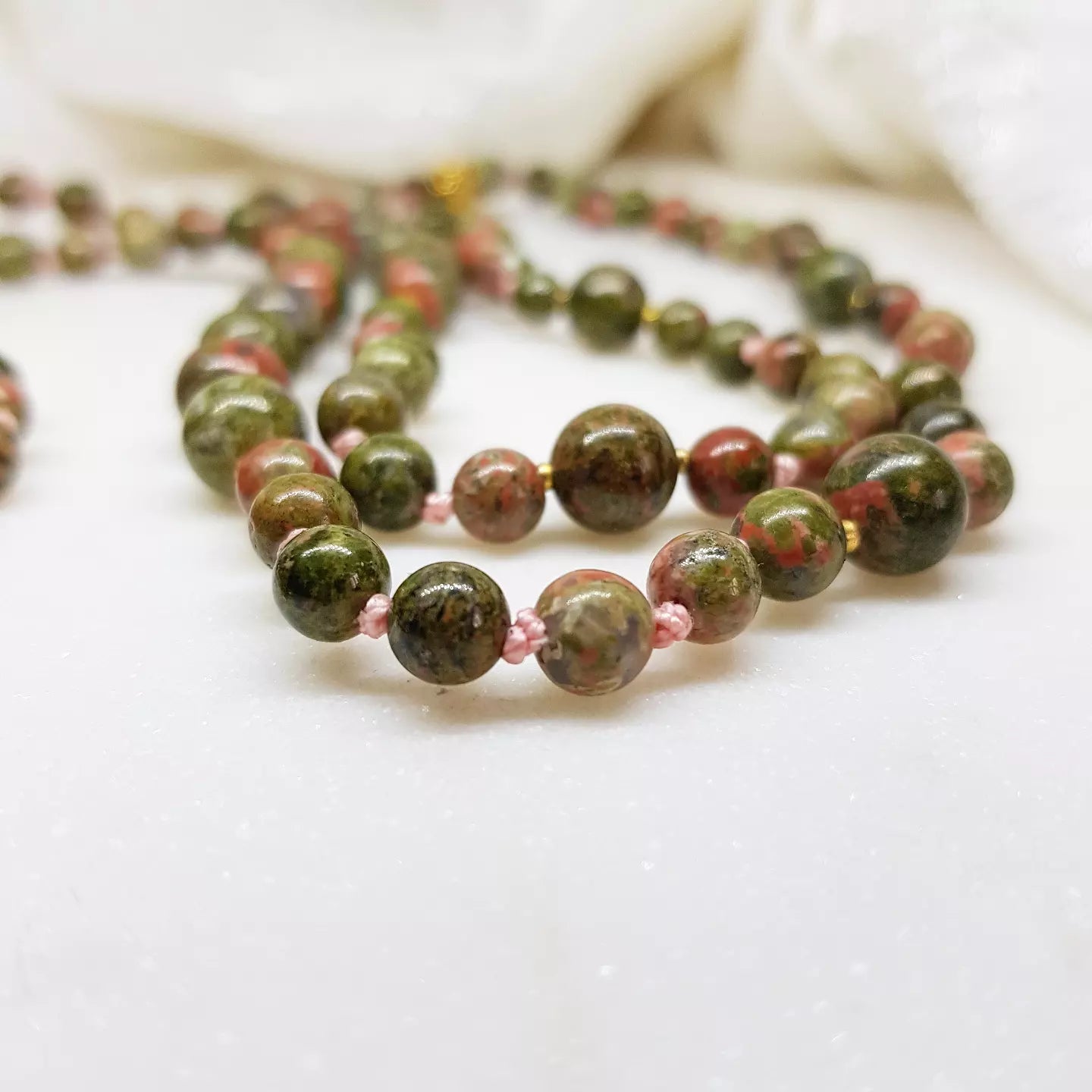 Awakening Mala ~ Unakite