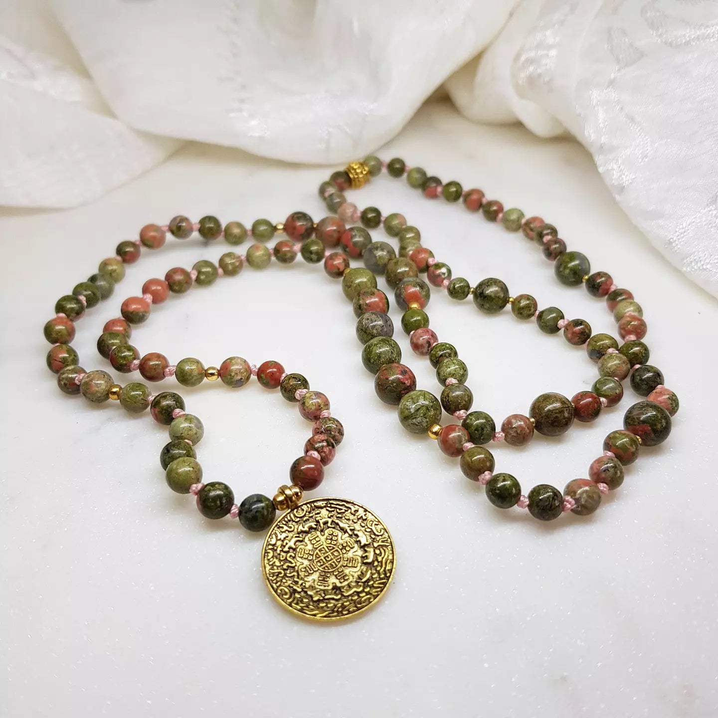 Awakening Mala ~ Unakite