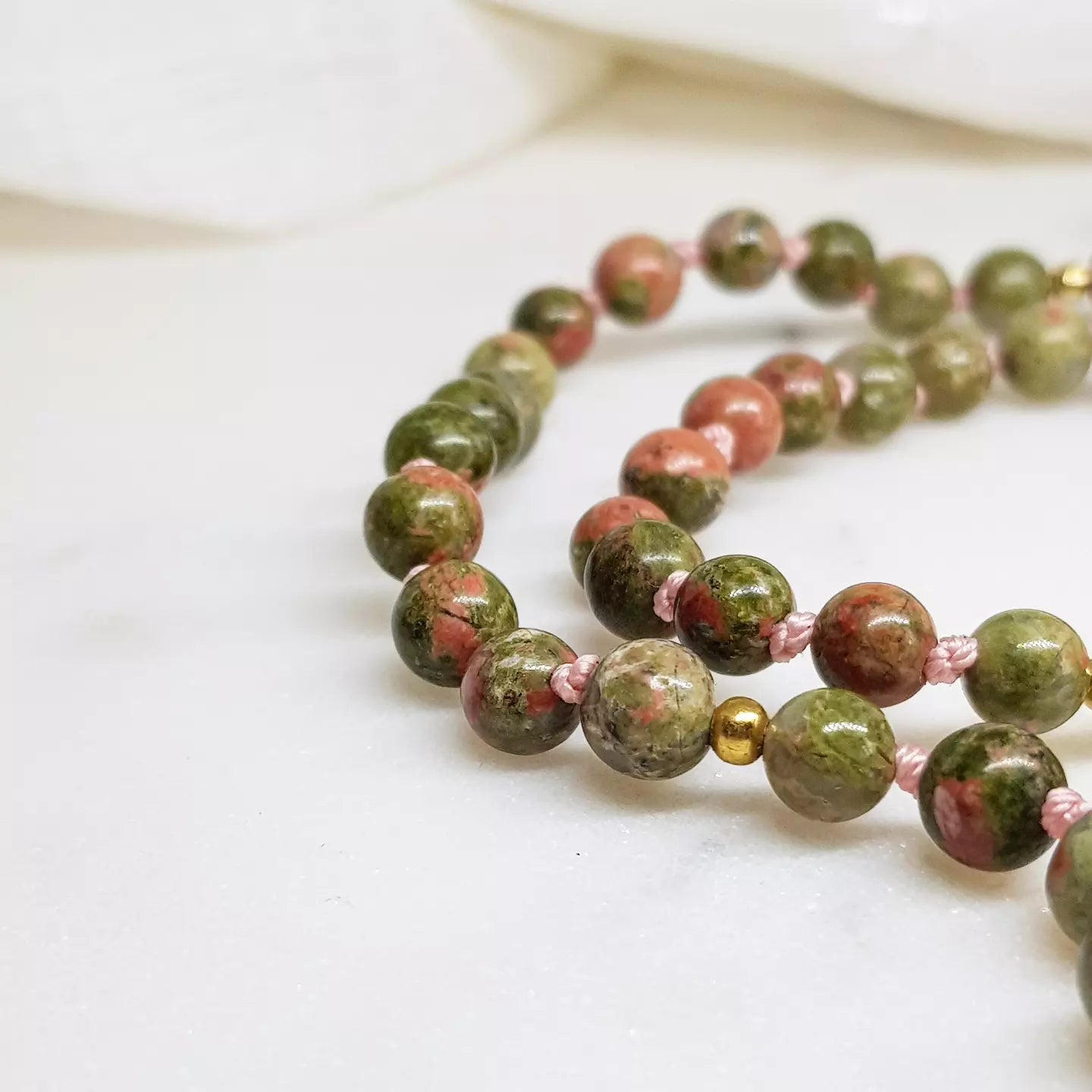 Awakening Mala ~ Unakite