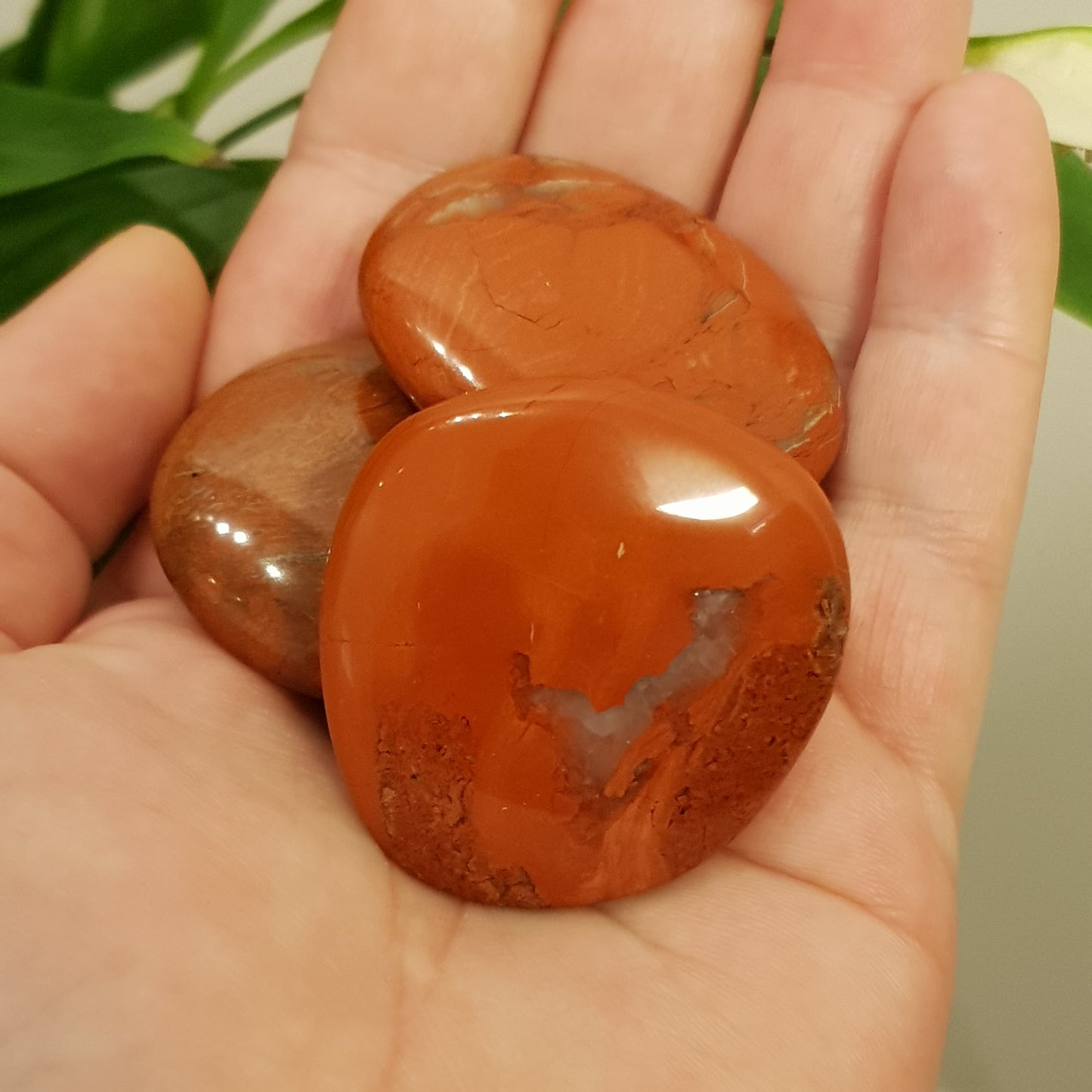 Jaspis Rød Lommestein/ Red Jaser Palmstone