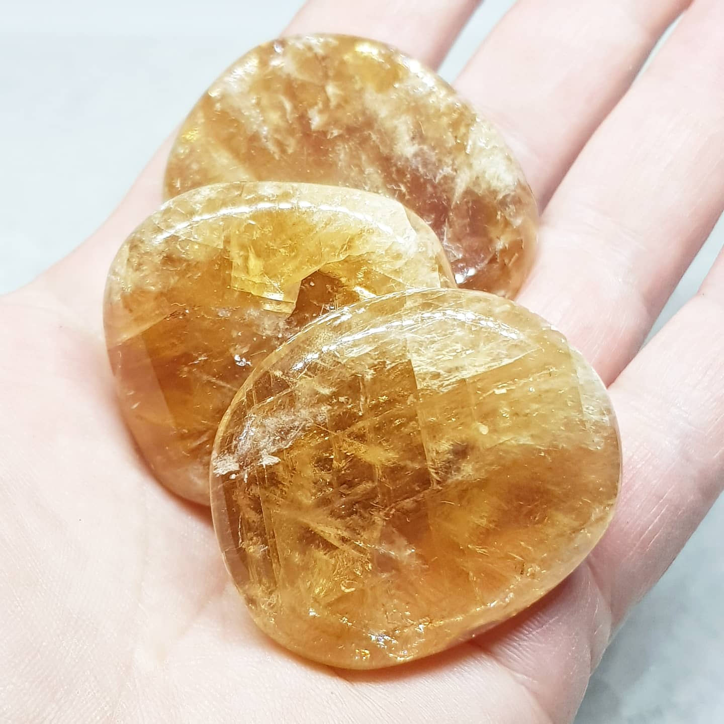 Honey Calcite ~ Touchstone/ Palm Stone