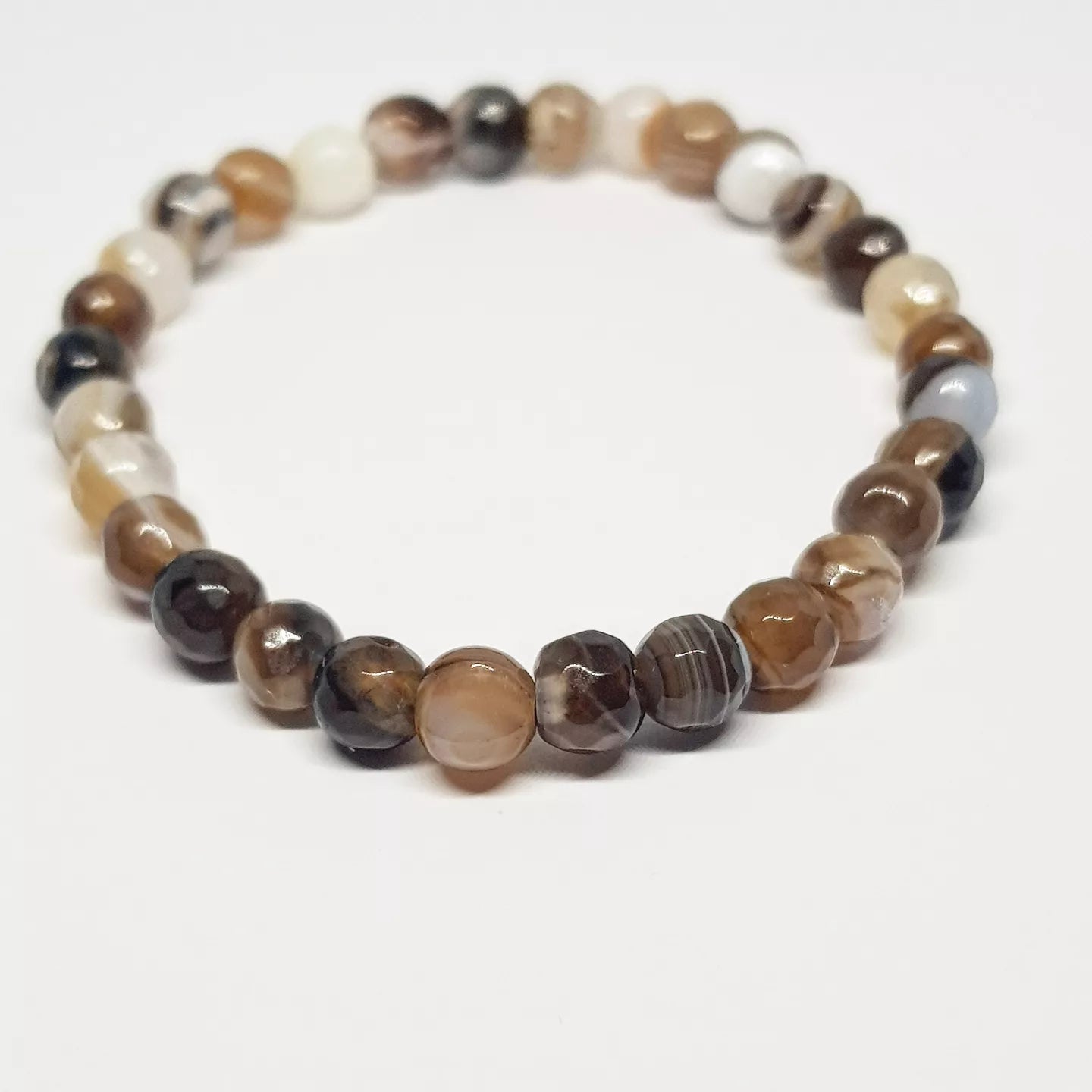Faceted Bracelet ~ Brown Banded Agate
